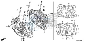 TRX500FE2H Europe Direct - (ED) drawing CRANKCASE