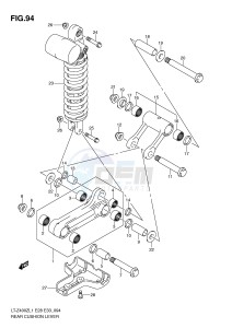 LT-Z400 (E28-E33) drawing REAR CUSHION LEVER (LT-Z400L1 E33)