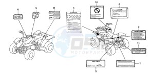 TRX400EX FOURTRAX 400 EX drawing CAUTION LABEL