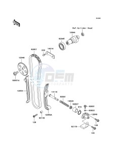 KLF250 KLF250A9F EU GB drawing Camshaft(s)/Tensioner