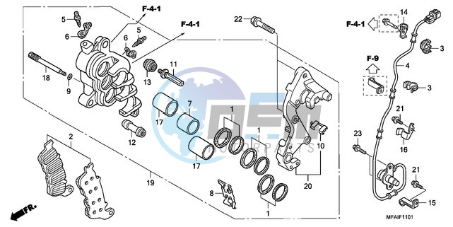 R. FRONT BRAKE CALIPER (CBF1000A/T/S)