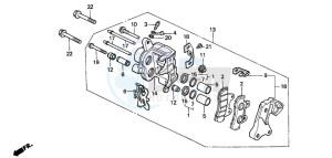 VT1100C SHADOW drawing FRONT BRAKE CALIPER (VT1100CH/CJ/CN/CP)