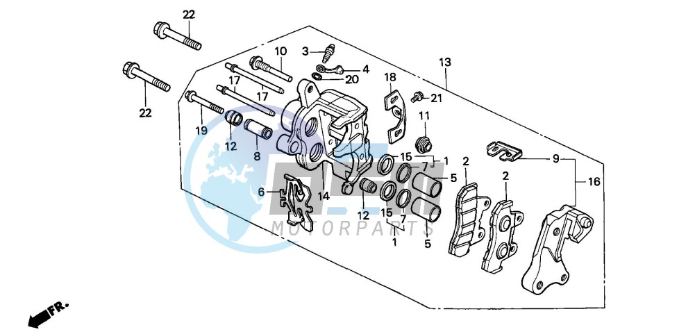 FRONT BRAKE CALIPER (VT1100CH/CJ/CN/CP)