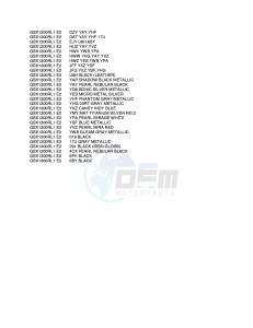 GSX1300R (E2) Hayabusa drawing * COLOR CHART *