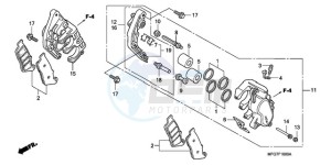 CB600F9 France - (F / CMF 25K) drawing FRONT BRAKE CALIPER (CB600F/F3)