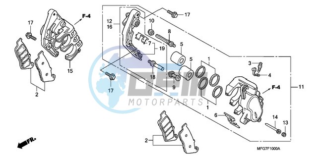 FRONT BRAKE CALIPER (CB600F/F3)