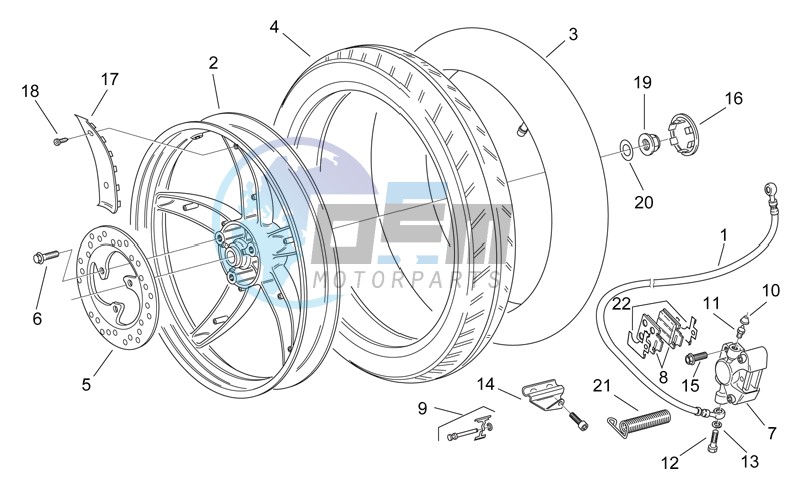 Rear wheel - disc brake