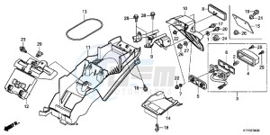 CBR125RC drawing REAR FENDER