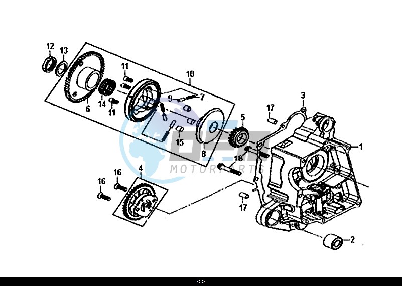 R CRANK CASE-OIL PUMP ASSY