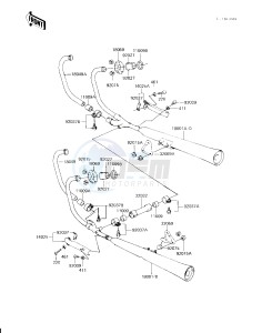 KZ 750 H [LTD] (H2-H4) [LTD] drawing MUFFLERS -- 81-83 H2_H3_H4- -