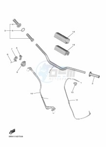 YZ250F (B7BB) drawing STEERING HANDLE & CABLE