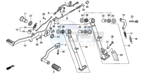 NX2502 drawing BRAKE PEDAL/CHANGE PEDAL