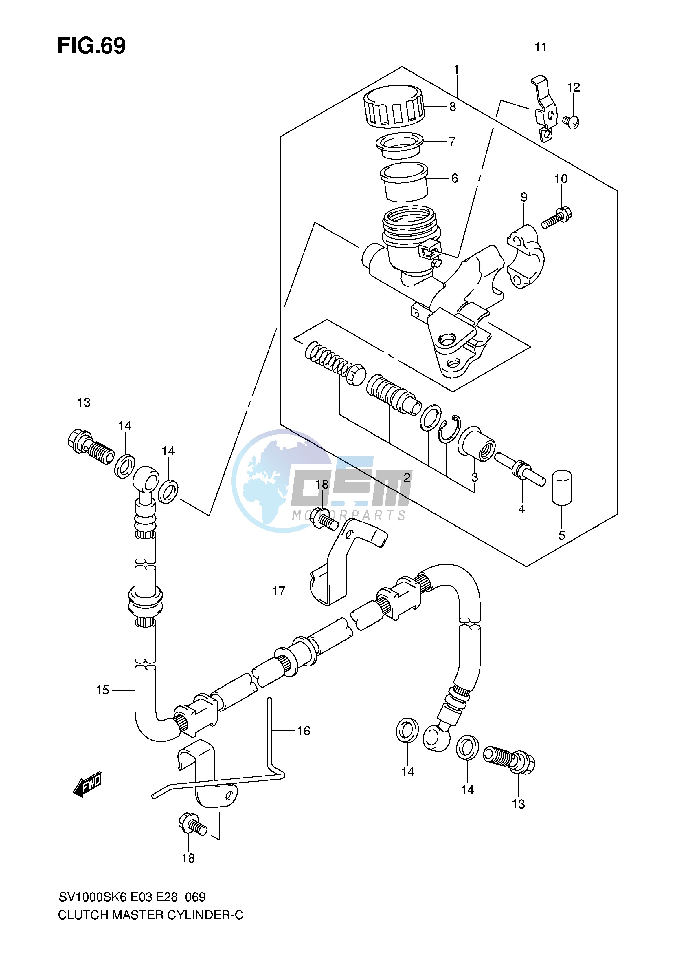 CLUTCH MASTER CYLINDER (SV1000SK6 SK7)