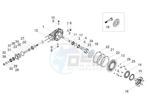 V7 III Stone 750 e4 (NAFTA) drawing Rear transmission / Components