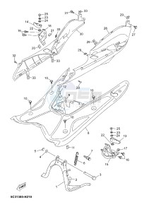 YN50 YN50FU OVETTO 4T (2ACP 2ACP) drawing STAND & FOOTREST