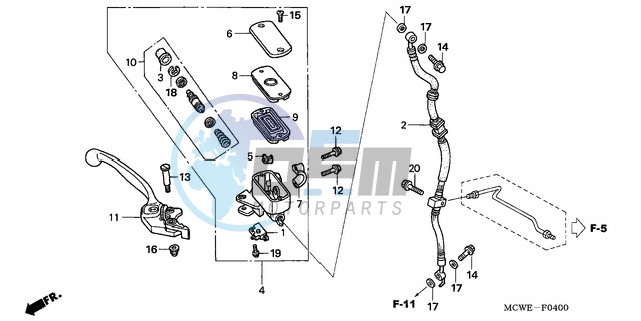 FR. BRAKE MASTER CYLINDER (VFR800)