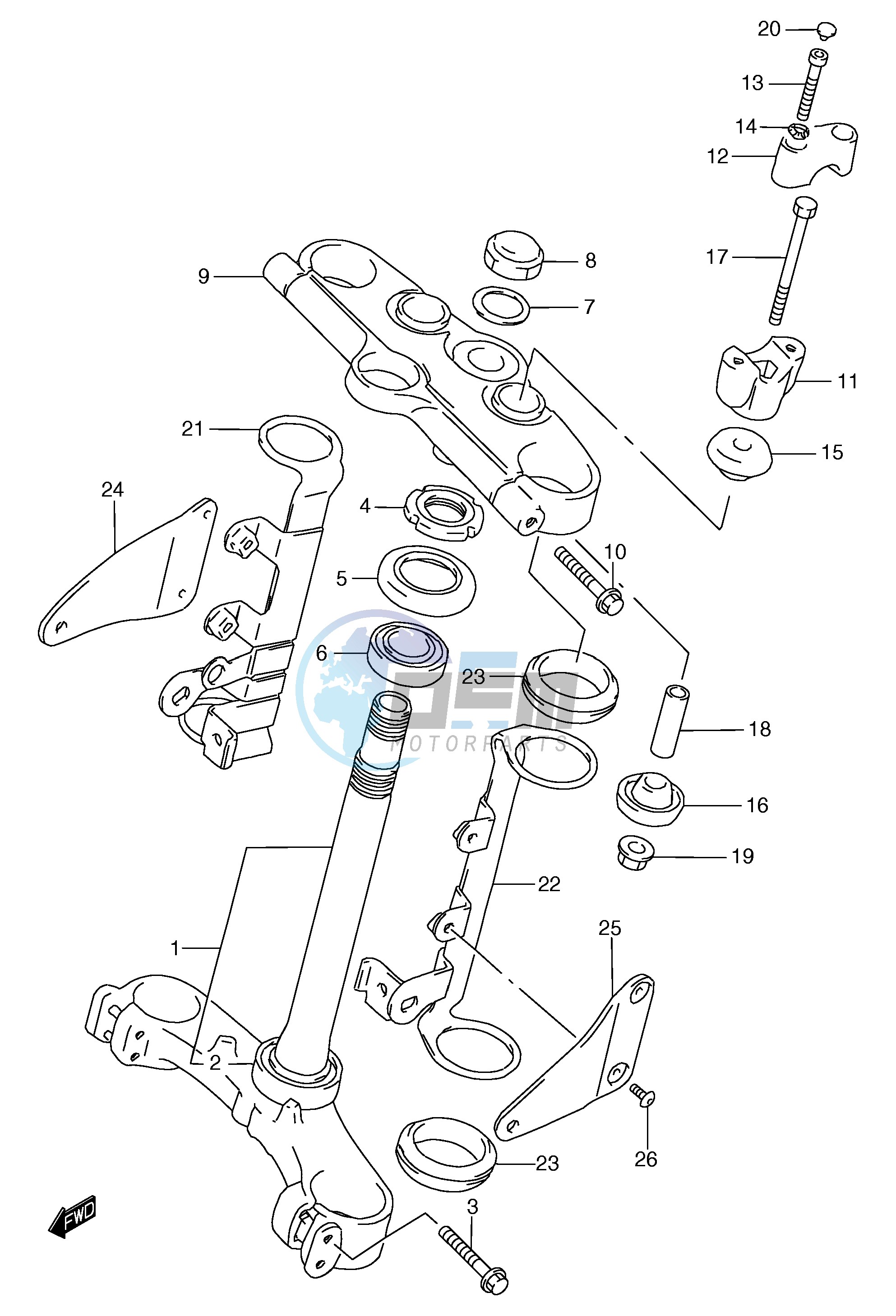 STEERING STEM (GSF1200T V W X Y ST SV SW SX SY)