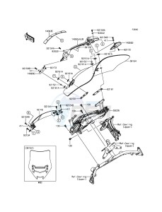 1400GTR ABS ZG1400EFF FR GB XX (EU ME A(FRICA) drawing Windshield