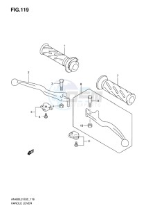 AN400 BURGMAN EU-UK drawing HANDLE LEVER