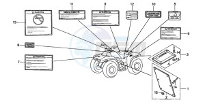 TRX300 FOURTRAX 300 drawing CAUTION LABEL