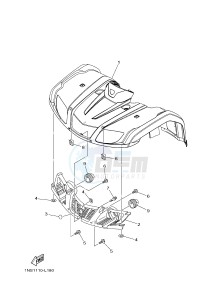 YFM350FWA YFM350DE GRIZZLY 350 4WD (1NSD 1NSE 1NSF) drawing FRONT FENDER