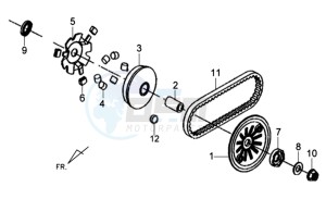 JET 4 50cc 45KMH drawing CLUTCH / V BELT