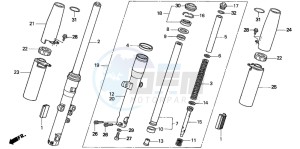 VTX1300S drawing FRONT FORK