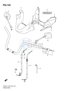 AN400 (E03) Burgman drawing HANDLEBAR (AN400AL1 E33)