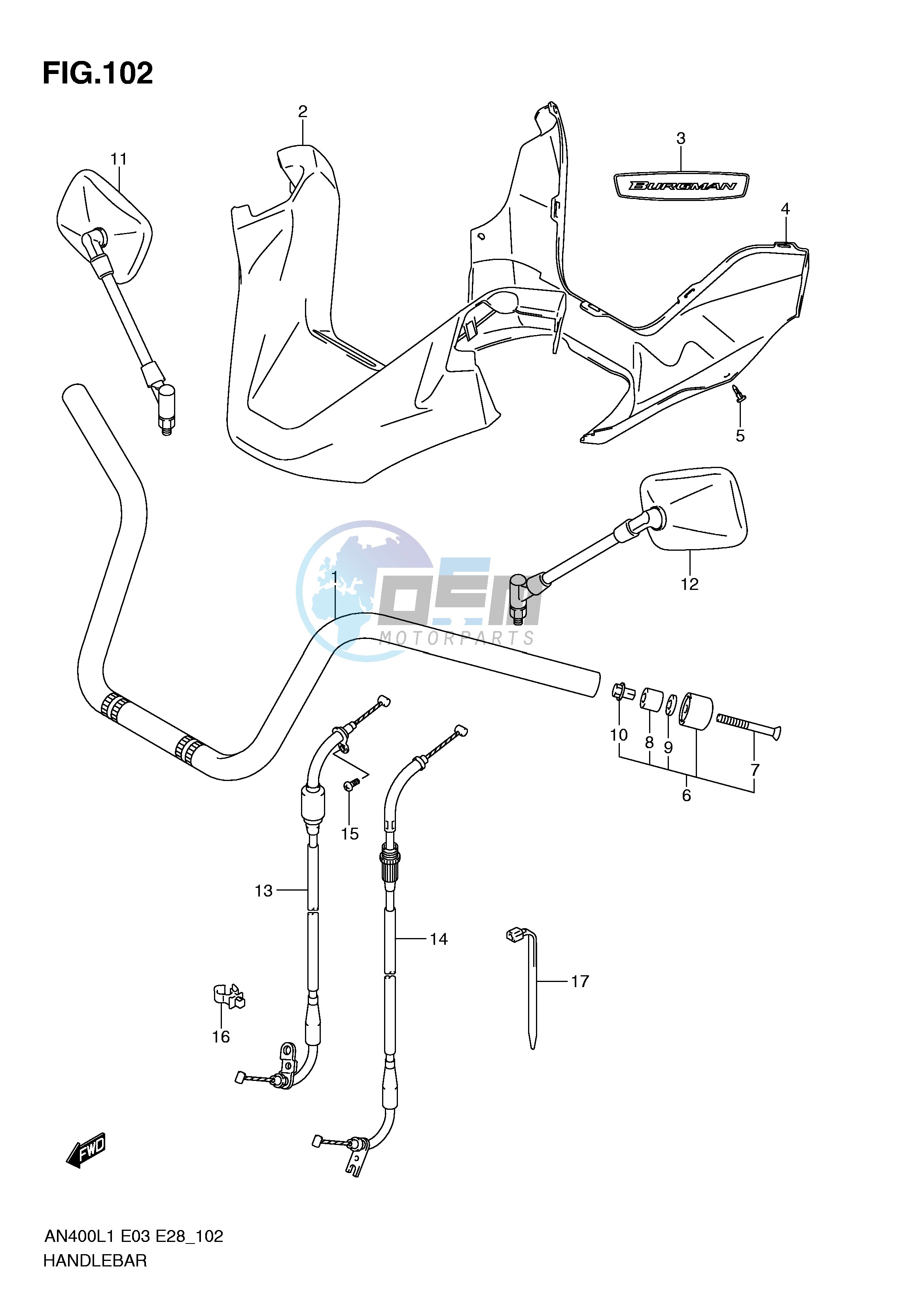 HANDLEBAR (AN400AL1 E33)