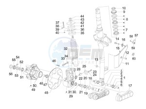 GTS 300 ie Touring drawing Fork - steering tube - Steering bearing unit