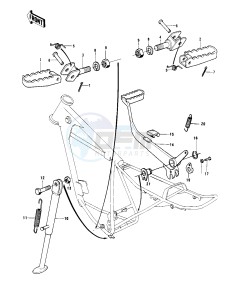 KD 125 A (A-A2) drawing FOOTRESTS_STAND_BRAKE PEDAL