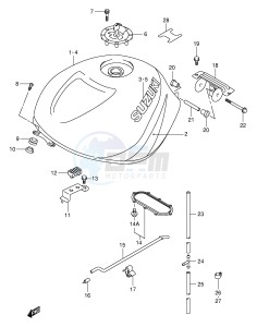 TL1000R (E2) drawing FUEL TANK (MODEL X)