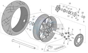 Tuono 1000 drawing Rear wheel factory