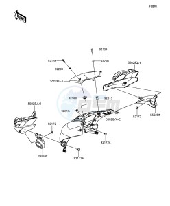 Z1000 ZR1000FFF FR GB XX (EU ME A(FRICA) drawing Cowling(Upper)(FEF~FFF)