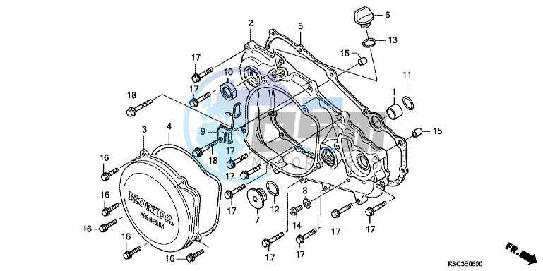 R. CRANKCASE COVER