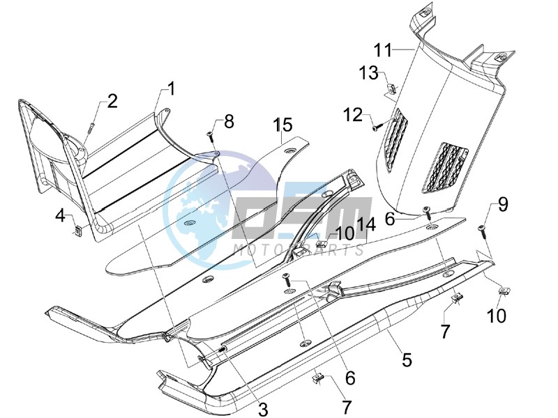 Central cover - Footrests