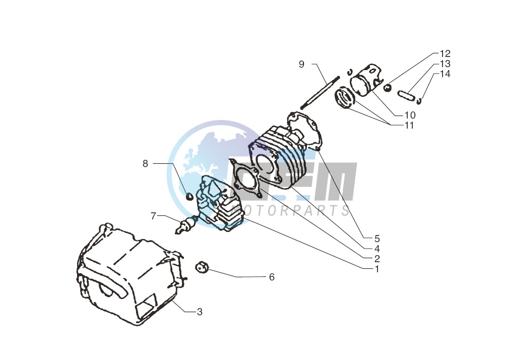 Cylinder-piston-wrist pin assy.