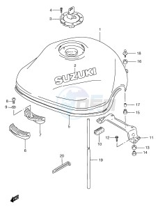 GSF1200 (E2) Bandit drawing FUEL TANK (MODEL T V)