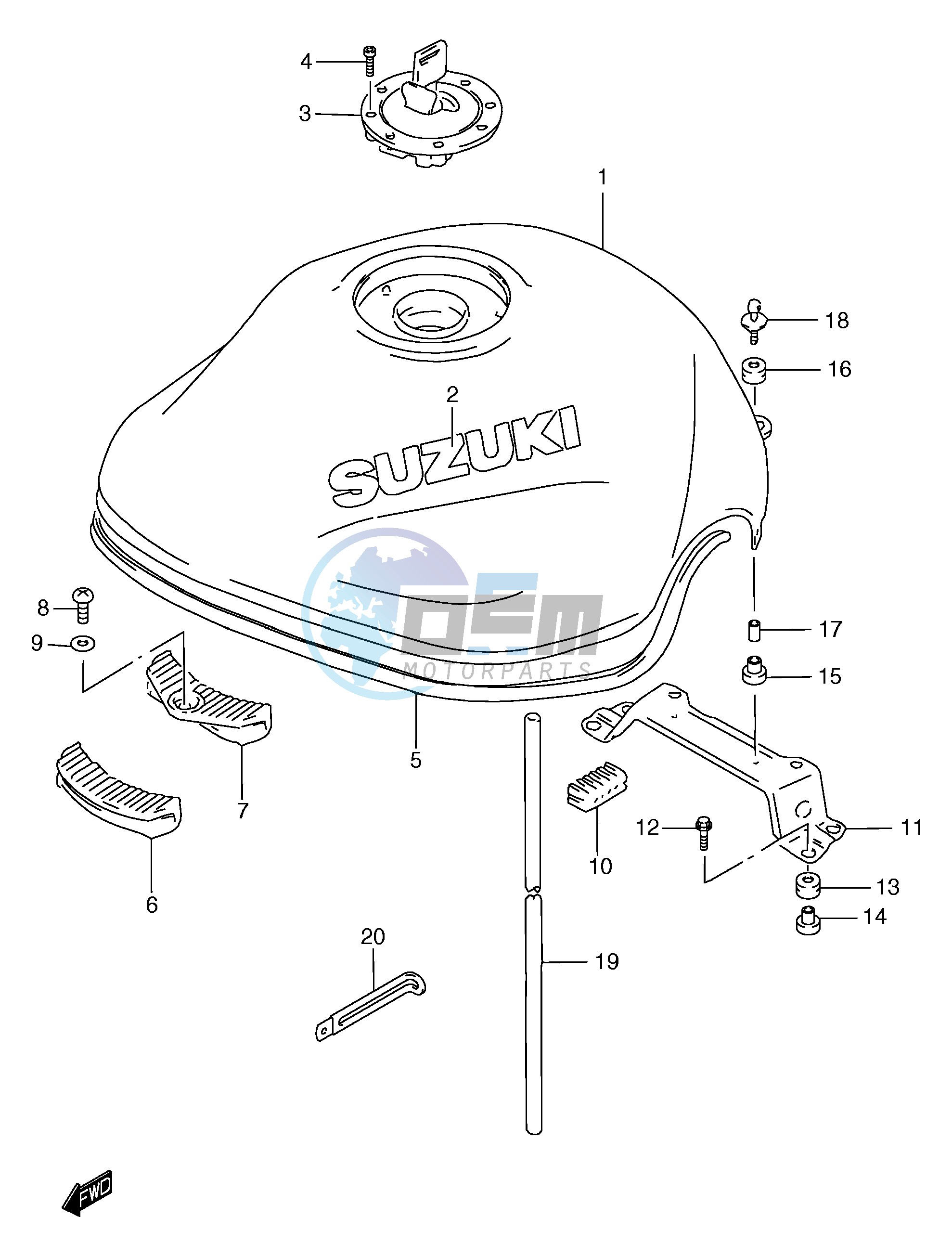 FUEL TANK (MODEL T V)