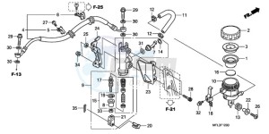 CBR1000RR9 UK - (E / MKH REP) drawing REAR BRAKE MASTER CYLINDER (CBR1000RR)