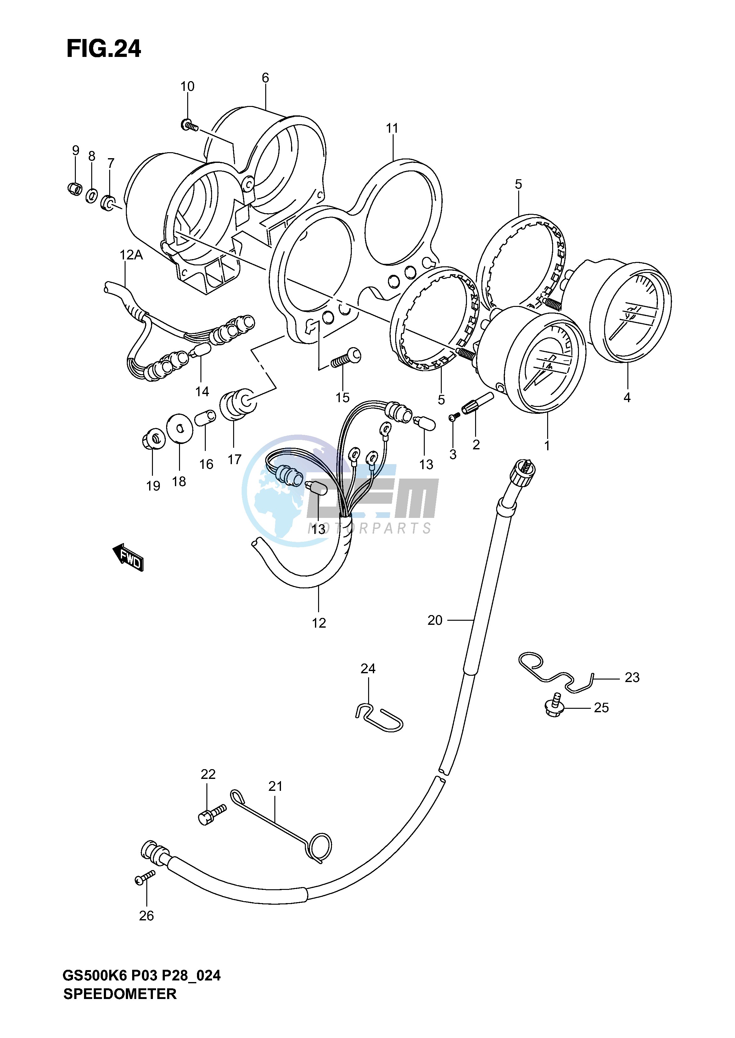 SPEEDOMETER - TACHOMETER (MODEL K3)