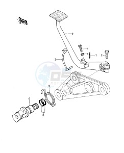 KZ 1000 E [SHAFT] (E1-E2) [SHAFT] drawing BRAKE PEDAL