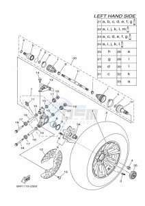 YFM700FWAD GRIZZLY 700 EPS (BLTU) drawing REAR WHEEL