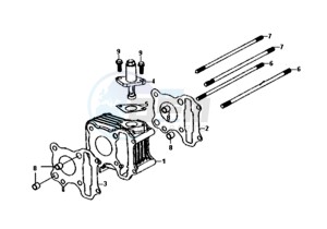 FIDDLE III 50 45KMH (L8) EU drawing CYLINDER / TOP GASKET / LOWER GASKET