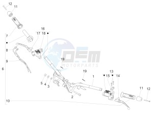 BEVERLY 350 ST 4T 4V ie E4 ABS (NAFTA) drawing Handlebars - Master cil.