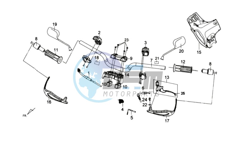 HANDLEBAR / BRAKE LEVERS CPL  L/R