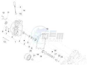 Beverly 300 ie ABS E4 (EMEA) drawing Flywheel magneto cover - Oil filter