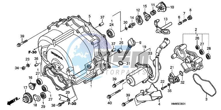 FRONT CRANKCASE COVER (TRX250TE)