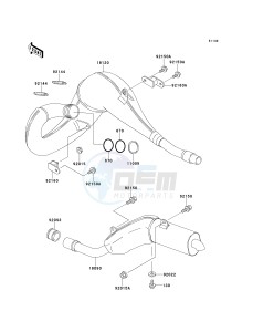 KDX 220 A [KDX220R] (A4-A8) [KDX220R] drawing MUFFLER-- S- -