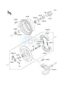 KLF 250 A [BAYOU 250] (A6F-A9F) A7F drawing FRONT HUB